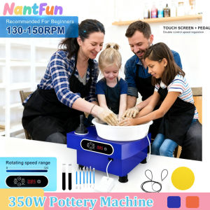 NantFun Pottery Wheel 25CM Pottery Forming Machine 350W Electric Pottery Wheel with Foot Pedal and Detachable Basin Easy Cleaning for Ceramics Clay Art Craft DIY Clay