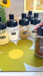 Tempat Bumbu Dapur Botol Kaca & Wadah Garam Kopi Unik: Tabur dengan Sendok Takar & Kotak Penyimpanan Serbaguna