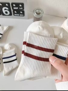Cotton sports striped socks/street style socks/ Thin spring and summer