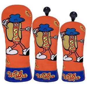 Hot Dog Design Style Golf Club Covers Hybrids - Head Covers for Golf Golf Accessories A Gift for A Fellow Ball Player