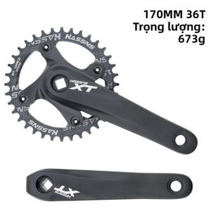 Bộ Crank Sprocket Đĩa Đơn Cho Xe Đạp Leo Núi HASSNS 8/9/10/11 Tốc Độ Tùy Chỉnh Khóa Vuông BCD 104 Trục Bánh Răng Dương Và Âm