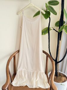 V.C.I | White Fish Tail Strap Dress Summer Linen