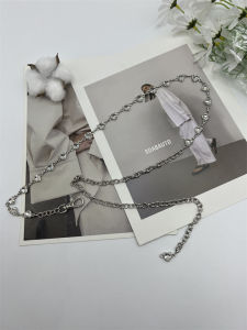 Fashionable Water Diamond Waist Chain for Women New 2025 Heart Shaped Decorative Belt for Dresses Sweet Style Metal Material