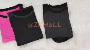 2 in 1 Women Quick Dry ( Sports Shirts + Shorts ) Breathable Yoga Sets Female Fitness Sportswear for Outdoor Running Jogging Training Workout Clothing Tracksuit Ready Stock 583401