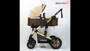 CS Mall : Luxury 2 Way Foldable Baby Stroller Newborn & Toddler High View Removable Crib Shock-Absorbing Carriage Pram Pushchair 898