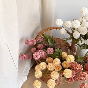 แดนดิไลออน ตกแต่งห้องนั่งเล่น งานแต่งงาน ปิงปองขนาดเล็ก ดอกเบญจมาศ ดอกไม้ไหม ลูกบอลเล็ก ดอกไม้จำลอง เครื่องประดับตกแต่ง