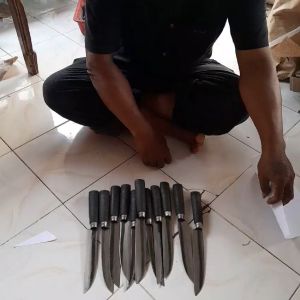 Set Pisau Kukus/Suprem Genggam Ergonomis - Baja Tegang Tajam untuk Memasak