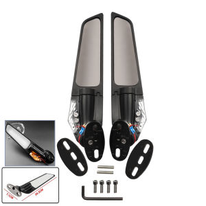 Wing Rearview Side Mirrors LED Turn Signal For Suzuki GSXR 600 750 1000 GSX1000 For HONDA Yamaha Motorcycle Accessories
