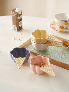 Ice Cream Shape Ceramic Small Bowl: Home Use Seasoning Dish