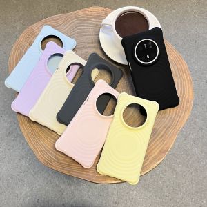 Applicable to Huawei pura90 mobile phone case ripple magnetic suction true liquid silicone MATE80PROMAX solid color advanced sensing h260709