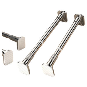 No-Drill Adjustable Rod Balcony Clothes Drying Rack Curtain Rod Heavy Duty Extendable Bathroom Clothes Drying Pole Straight Bar