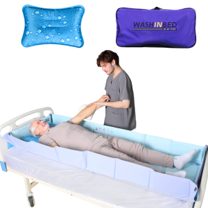 Ehucon Portable Bed Bathtub for Full Body Bathing Foldable Medical Bed Tub for Bedridden Patients Elderly Disabled & Limited Mobility Users On-Bed Shower System
