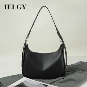 IELGY Ladies Soft Leather Crescent Bag Trendy French One-Shoulder Underarm Bag