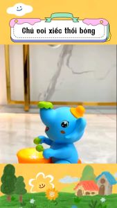 Đồ chơi Toy chú voi đánh trống thổi bóng vui nhộn  KHÔNG KÈM PIN "
