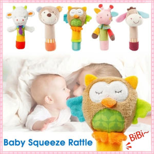 Baby Rattle Handbells Soft Plush Animal Toys for Early Development Hand Wrist Squeeze Bells