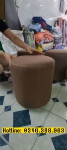 [Giá Tại Xưởng] Ghế Đôn Tròn Sofa Màu Nâu Kê Chân Ngồi Ghế Bàn Trang Điểm Bọc Mút Nhiều Màu Sắc