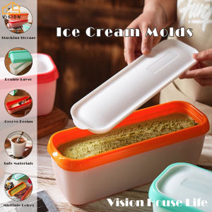 Tầm nhìn kem tự làm khuôn với nắp tự làm kem hộp đông lạnh dùng cho thực phẩm tươi-giữ hộp máy làm kem Popsicle khối hộp đá khay đá