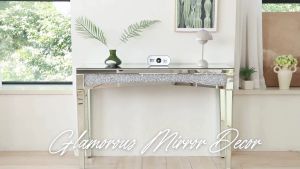 โต๊ะคอนโซลกระจก โมเดิร์น กระจก Artloge Modern Crushed Diamond Silver Mirrored Console Table 120x35x80.5cm