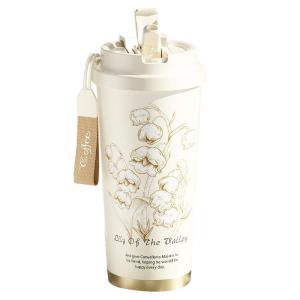 GIANXI | Thermos Cup Stylish New Portable with Ceramic Lining and Straw