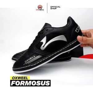 Oxwell Formosus - Sepatu Futsal Pria Dewasa Olahraga Stylish Brand Lokal Berkualitas Hitam Abu