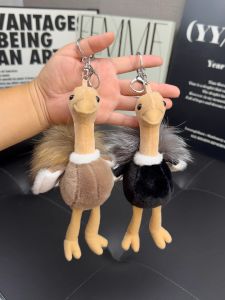 Adorable Ostrich Plush Toy Car Keychain Hanging Ornament Childrens Gift Bag Hanging Soft Stuffed Animal Toy from China