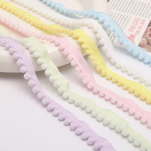 1CM*5M/BAG Polyester Non-Elastic Ball Lace Handmade Gift DIY Accessories Cute Hand-Woven