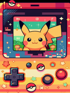 Bandai | Pokemon Pikachu Retro Máy Chơi Game Tranh Sơn Dầu Bằng Số Nghệ Thuật Treo Tường Hiện Đại Cho Phòng Khách Phòng Ngủ Không Cần Khung