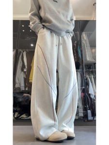 กางเกงขายาวทรงหลวมสไตล์ย้อนยุคแบบอเมริกันสำหรับผู้ชาย กางเกงขายาวทรงตรง ทรงหลวมสบายๆ สำหรับฤดูใบไม้ผลิและฤดูใบไม้ร่วง