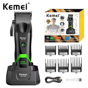 Kemei | Kemei KM-1386 Mens Hair Clipper 7500RPM DLC Blade with Base Charger 2000mAh Barber Professional Electric Hair Cutting Trimmer