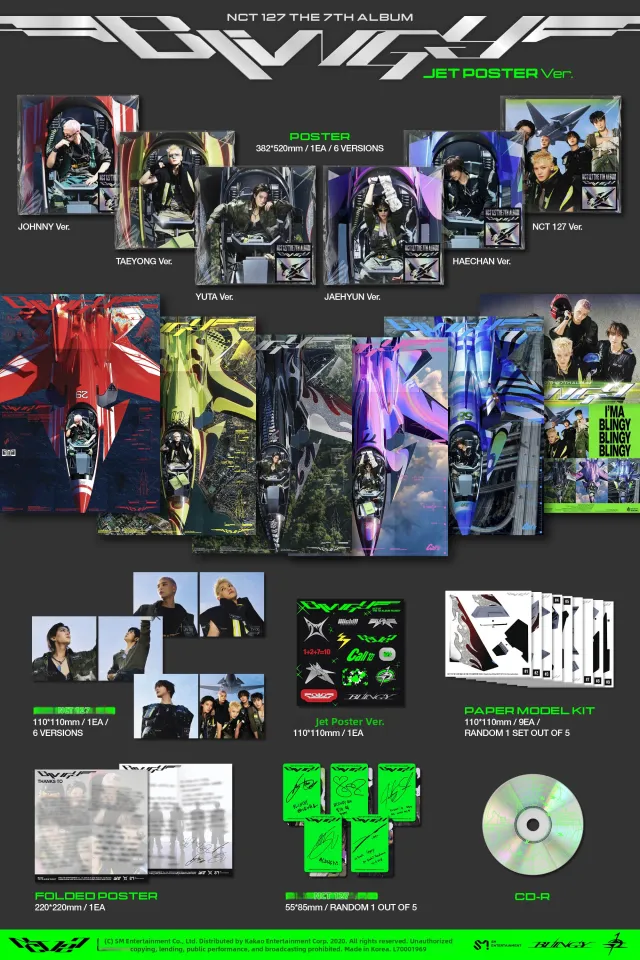 Cd) Nct 127 - 7Th Album Blingy (Jet Poster Ver.) (1 Random Item