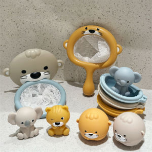 เด็กสัตว์อาบน้ําบาสเกตบอล Hoop ชุดของเล่นสําหรับเด็กวัยหัดเดินลอยอ่างอาบน้ําเด็กของเล่นลูกสุทธิ Organizer ชุดเกมสําหรับของขวัญเด็ก