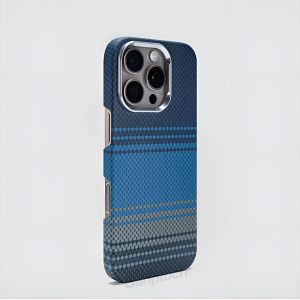 Sanptoch For Magsafe Ultra Light Carbon Fibre Phone Case For iPhone 16 15 14 Pro Max Borderless Matte Skin-friendly Back Cover For iPhone 16 Pro Max Pixel Pattern Protection Casing