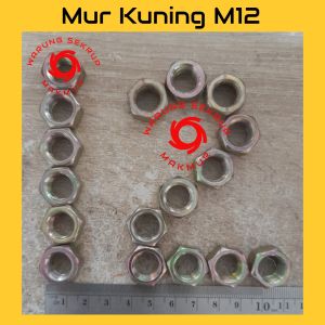 (20 pcs) Mur M12 Kuning Kunci 17 / Mur Kuning 12mm