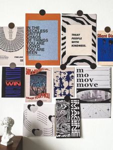 Retro American Style Bedroom Wall Decals English Poster Cards Ins Room Decorations Matte Color Wall Stickers for Festive Use