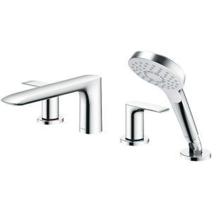 Deck Mounted Bathtub Faucet with Pull-out Showerhead for Hot and Cold Water
