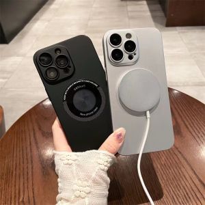 🇹🇭เคสไอโฟน สำหรับ Magsafe Case ไอโฟน For iPhone 14 13 12 11 pro promax Pro Max โปร แม็กซ์ เคสโทรศัพท์ ฟังก์ชั่นดูดแม่เหล็ก ให้ความรู้สึกโลหะขั้นสูง