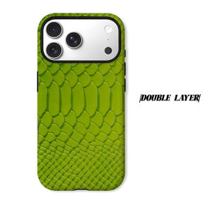 Lime Snake Skin Texture Phone Case for iPhone 18 17 16 15 14 13 12 11 Air Pro Max Plus Double-layer Cover