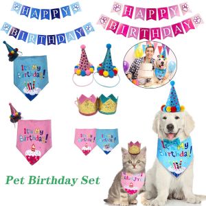 Pet Happy Birthday Hat Party Suit Soft Cap Cat Dog Headwear Dog Cat Accessories Party Decoration