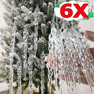 2/3/4/6 ชิ้น จี้ตกแต่งคริสต์มาส / ของประดับตกแต่งต้นคริสต์มาสรูปเกล็ดหิมะใส / จี้อะคริลิกรูปนางฟ้ากวางสุดประณีต / อุปกรณ์ตกแต่งงานปาร์ตี้คริสต์มาส