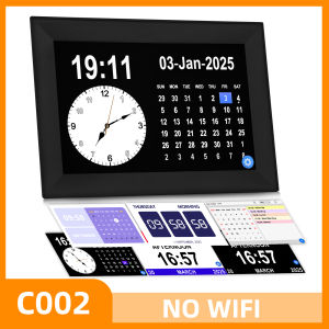 10.1 Inch Touch Screen Digtial Calendar Clock Large Screen Elderly Alarm Clock Color Blindness Mode Medication Reminder