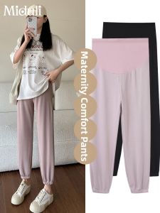 MIDULI | Pregnant Women Summer Lightweight Casual Pants Slim Feet
