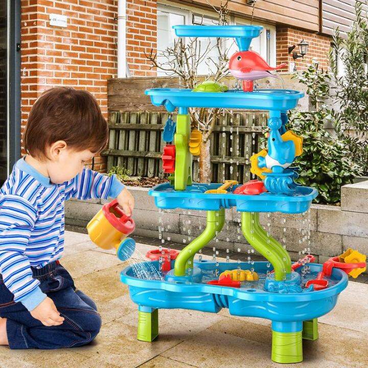 TEMI Water Table Toys Children's Pool Bath Curtain Waterfall Water ...