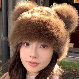 หมวกชาวมองโกลหนาอเนกประสงค์น่ารักสำหรับฤดูหนาวหมวกผ้าฝ้ายของผู้หญิงเครื่องป้องกันหูให้ความอบอุ่นสะดุดตาหมวกอาบน้ำเด็กกำมะหยี่กันลม