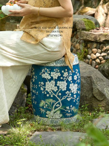 New Chinese Blue and White Hand-Painted Ceramic Multi-Function Stool