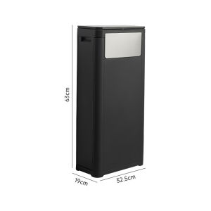Double-Lid Waste Receptacle with Barrier