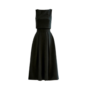 PIAOYA | Elegant Sleeveless A-line White Dress Waist-defining Slimming Two-Piece Suit