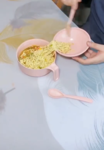 Mangkok Mie 5in1 Dengan Gagang Set Mangkuk Serbaguna Wheat Straw Noodle Bowl