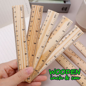 YESPERY 15/20cm Wooden Ruler inch & cm 2 in 1 Students Stationery Ruler