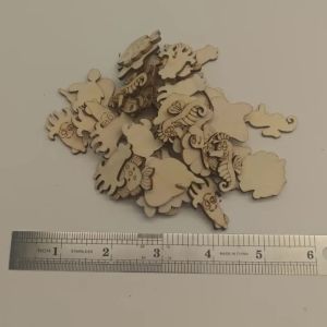 50Pcs Wooden CoutoutsOcean Sea Animal Wood Slices for CraftUnpainted Octopus Whale Dolphin Seahorse Ornaments for DIY Project