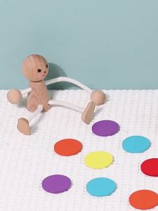 Montessori Toys for Toddlers Wooden 3 in 1 Color Sort Cup Early Educational Toy Shape Matching Fine Motor Toy Count Puzzle Gifts